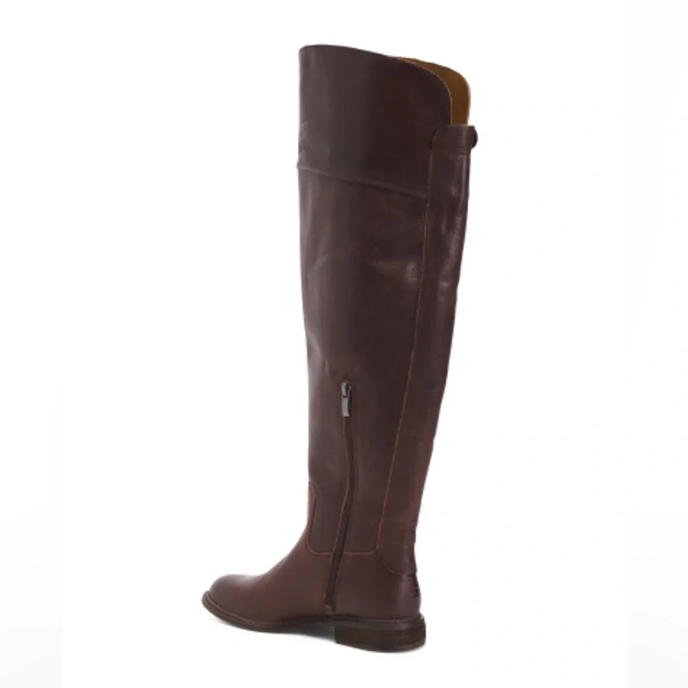 Franco Sarto Haleen Leather Wide Calf High Shaft Boot Cognac Women’s Size 5